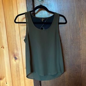 Green blouse with leather back